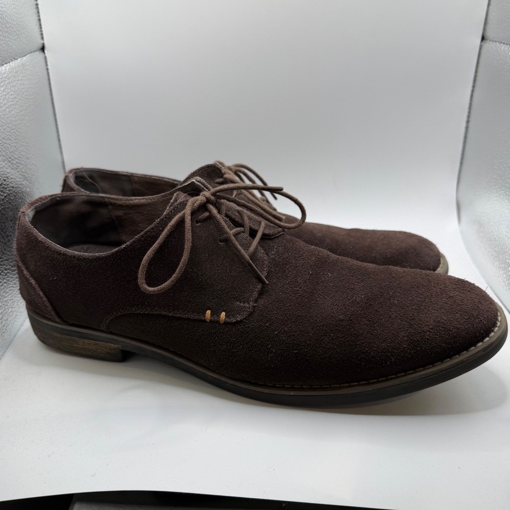 Bruno Marc New York Mens Brown Suede Derby Dress Shoes Size 13 Lace Up Casual